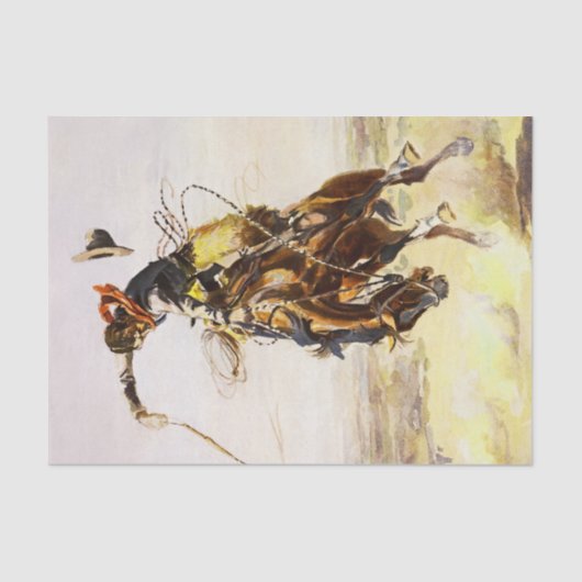 Charles M Russell著「悪いホス」 薄葉紙 (正面)