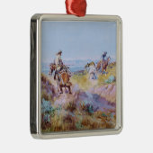 Charles M Russell著「牛が野生の時」 メタルオーナメント (右)