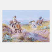 Charles M Russell著「牛が野生の時」 ラッピングペーパーシート (正面2)