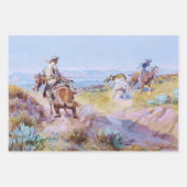 Charles M Russell著「牛が野生の時」 ラッピングペーパーシート (正面)