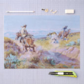 Charles M Russell著「牛が野生の時」 薄葉紙 (クラフト)