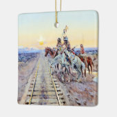 Charles M Russell著「鉄馬の跡」 セラミックオーナメント (左)