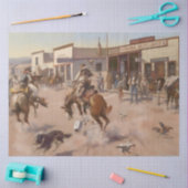 Charles M Russell著「A Quiet Day in Utica」 薄葉紙 (クラフト)