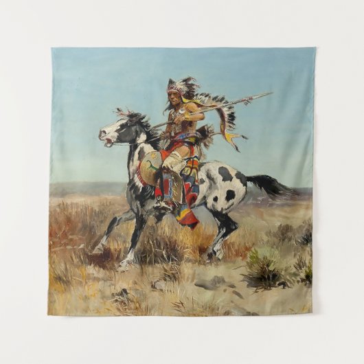 Charles M Russell著「Dakota Chief」 タペストリー (正面)