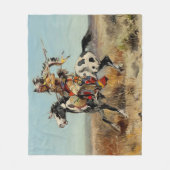 Charles M Russell著「Dakota Chief」 フリースブランケット (正面)