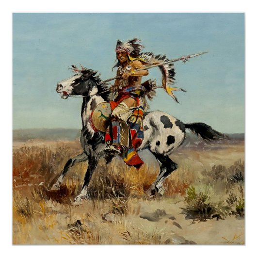 Charles M Russell著「Dakota Chief」 ポスター (正面)