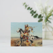 Charles M Russell著「Dakota Chief」 ポストカード (スタンド正面)