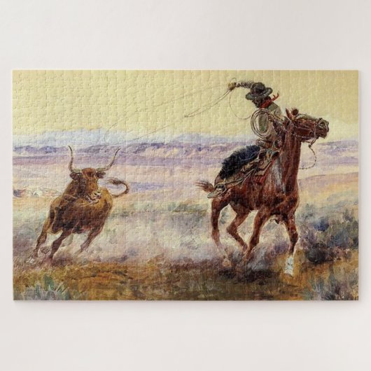 Charles M Russell著「On the Pond」 ジグソーパズル (横)