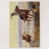 Charles M Russell著「On the Pond」 ジグソーパズル (縦)