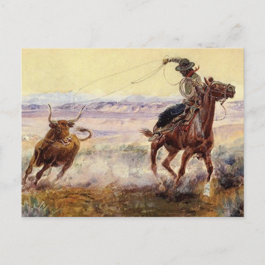 Charles M Russell著「On the Pond」 ポストカード (正面)