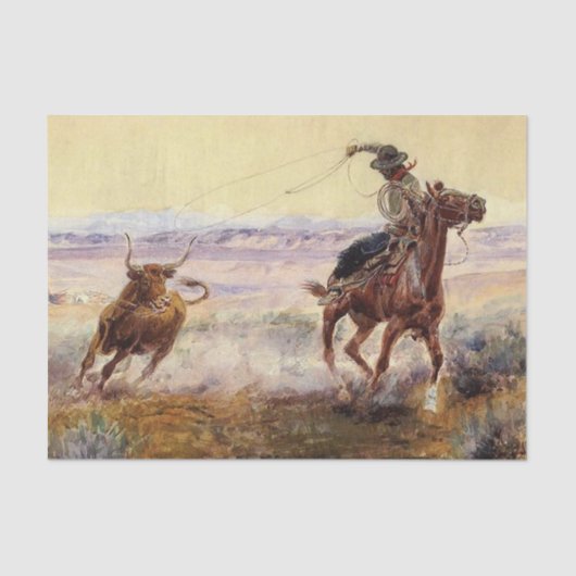 Charles M Russell著「On the Pond」 薄葉紙 (正面)