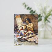 Charles M Russell著「The Peace Pipe」 ポストカード (スタンド正面)