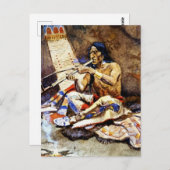 Charles M Russell著「The Peace Pipe」 ポストカード (正面/裏面)