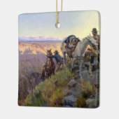 Charles M Russell著「When Shadows Hint Death」 セラミックオーナメント (左)