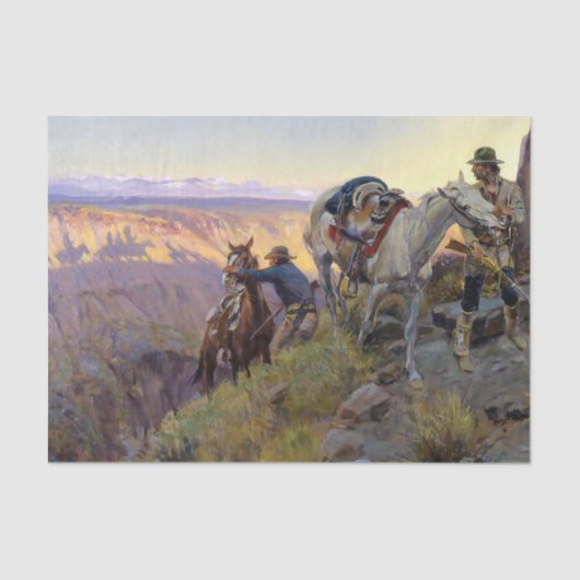 Charles M Russell著「When Shadows Hint Death」 薄葉紙 (正面)