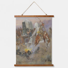 Charles M Russell – ブロンクアットカウキャンプドormat 吊り下げ型タペストリー