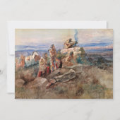 Charles Marion Russellによる煙の信号 サンキューカード (正面)