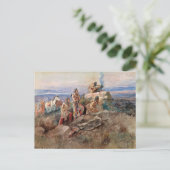 Charles Marion Russellによる煙の信号 シーズンポストカード (スタンド正面)