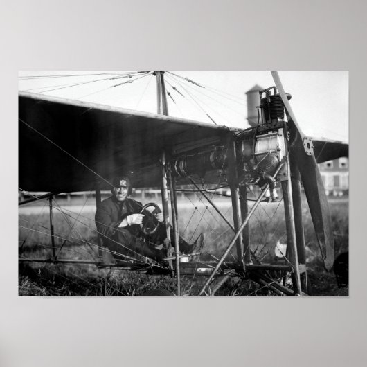 Charles Murphy in Police Monoplane - 1914 ポスター (正面)