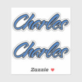 Charles Name blue Aufkleber Sticker Stickerset シール (シート)