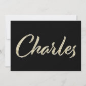 Charles Name white gold Handwriting Karte カード (正面)