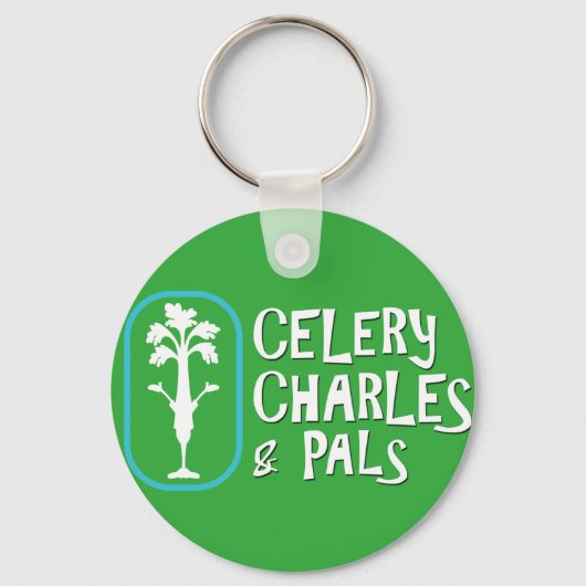Charles & Palsグリーンボタンキーチェーン キーホルダー (正面)
