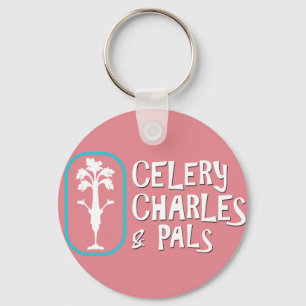 Charles & Palsピンクボタンキーチェーン キーホルダー
