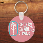 Charles & Palsピンクボタンキーチェーン キーホルダー (正面)