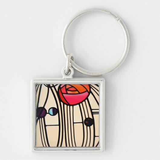 Charles Rennie Mackintosh Stained Glass キーホルダー (正面)