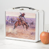 Charles Russellによる「Bucking Bronco」カウボーイアート メタルランチボックス (インサイチュ)