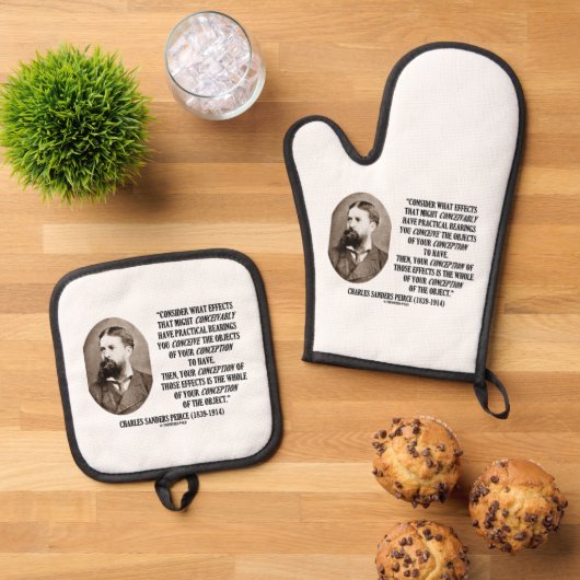 Charles Sanders Peirce Effectsオブジェクトの概念 鍋つかみ&鍋敷きセット (トップダウン)