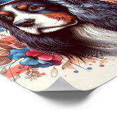 Charles spaniels with USA veteran day Poster ポスター (角)