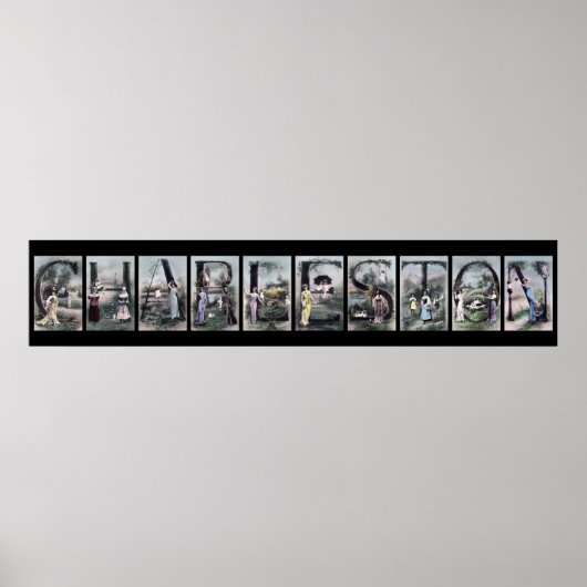 CHARLESTONヴィンテージアルファベットレター名アート ポスター (正面)