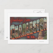 Charleston，ウェストバージニア – ラージレターシーン ポストカード (正面/裏面)