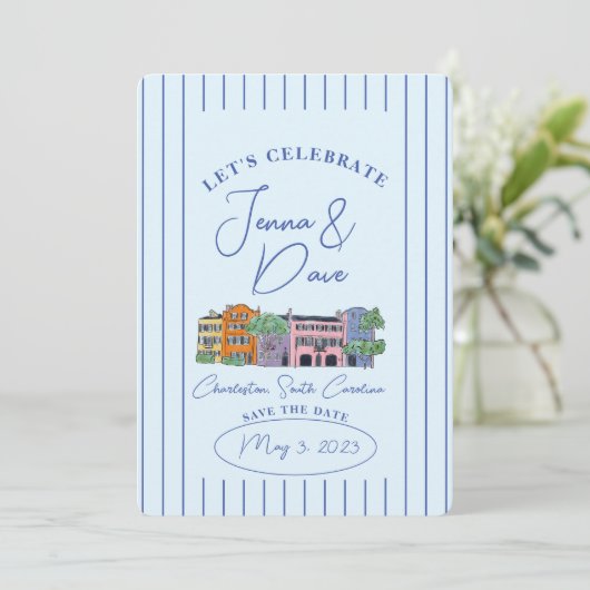 Charleston, SC日付の水の色を保存結婚する セーブザデート (スタンド正面)