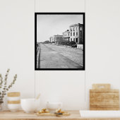 Charleston, SC 1865のバッテリ上の住宅 ポスター (キッチン)
