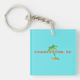 Charleston, SC: Palmetto trees letters キーホルダー