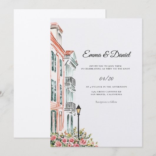 charleston SC wedding 招待状 (正面/裏面)