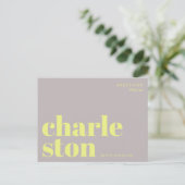 Charleston South Carolina typography Postcard ポストカード (スタンド正面)
