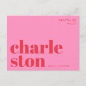 Charleston South Carolina typography Postcard ポストカード (正面)