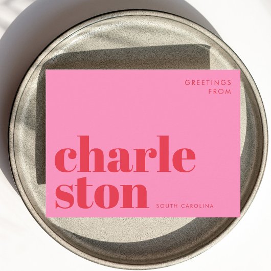 Charleston South Carolina typography Postcard ポストカード