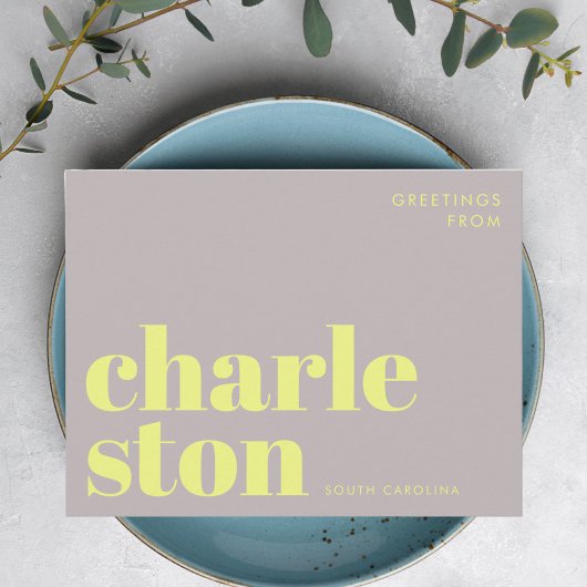 Charleston South Carolina typography Postcard ポストカード
