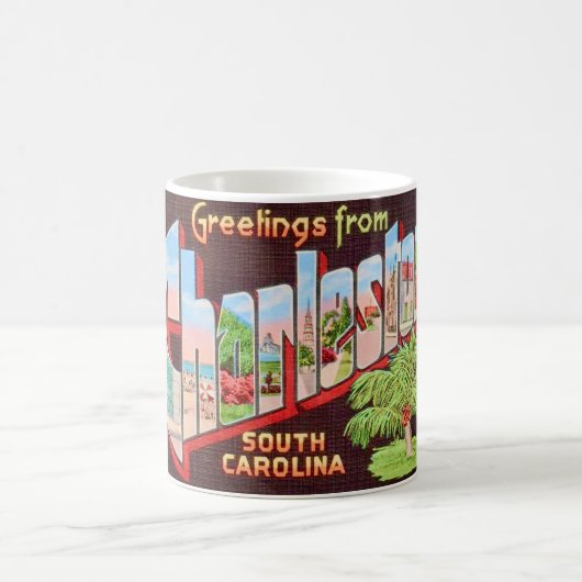 Charleston South Carolina Vintage Postcard Mug コーヒーマグカップ (中央)