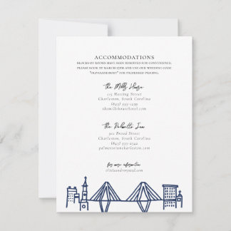 Charleston Toile in Navy Blue宿泊 ノートカード