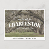 Charleston Wedding Save the Date Retro ポストカード (正面)