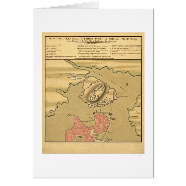 Charlestownの戦闘地図- 1775年 (正面)