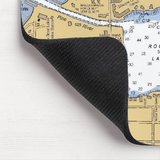 CharlevoixのMIの円形湖の航海のな図表のマウスパッド マウスパッド (コーナー)