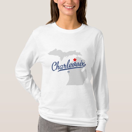 Charlevoixミシガン州MIのワイシャツ Tシャツ (正面)