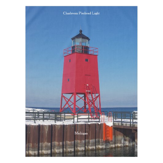 Charlevoix Pierhead Light テーブルクロス (正面)
