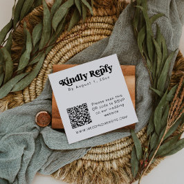 CHARLIミニマモダンリストQRコードRSVPスクエアカード スクエア名刺